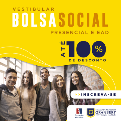 Inscrições abertas: processo seletivo da Bolsa Social Granbery de até 100% em cursos presenciais e a distância