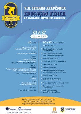 VIII Semana Acadêmica de Educação Física da Faculdade Metodista VIII Semana Acadêmica de Educação Física da Faculdade Metodista