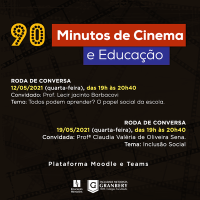 Edição do projeto “90 minutos de Cinema e Educação” será na próxima semana